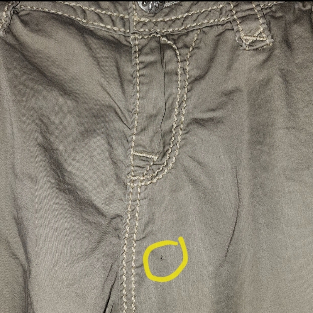 Y2K Rock Revival Cropped Cargo Pants | Taupe | Size 31 - Picture 7 of 11